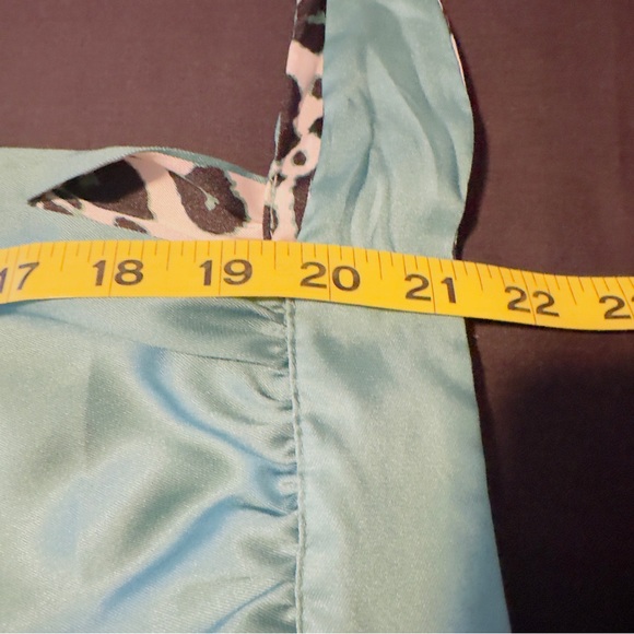 NWT Chico's Size 1 USA 8/10 Satin Silk Robe Dressing gown Duster Kimono Green Wh - Picture 11 of 16